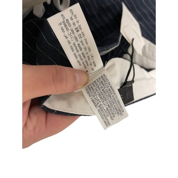 Zara ZW collection Womens Pants XL Striped Balloon Linen Trousers 3564/530 NWT - Picture 9 of 13